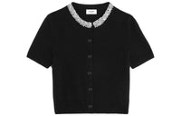 CELINE Embroidered Cropped Cardigan In Cashmere