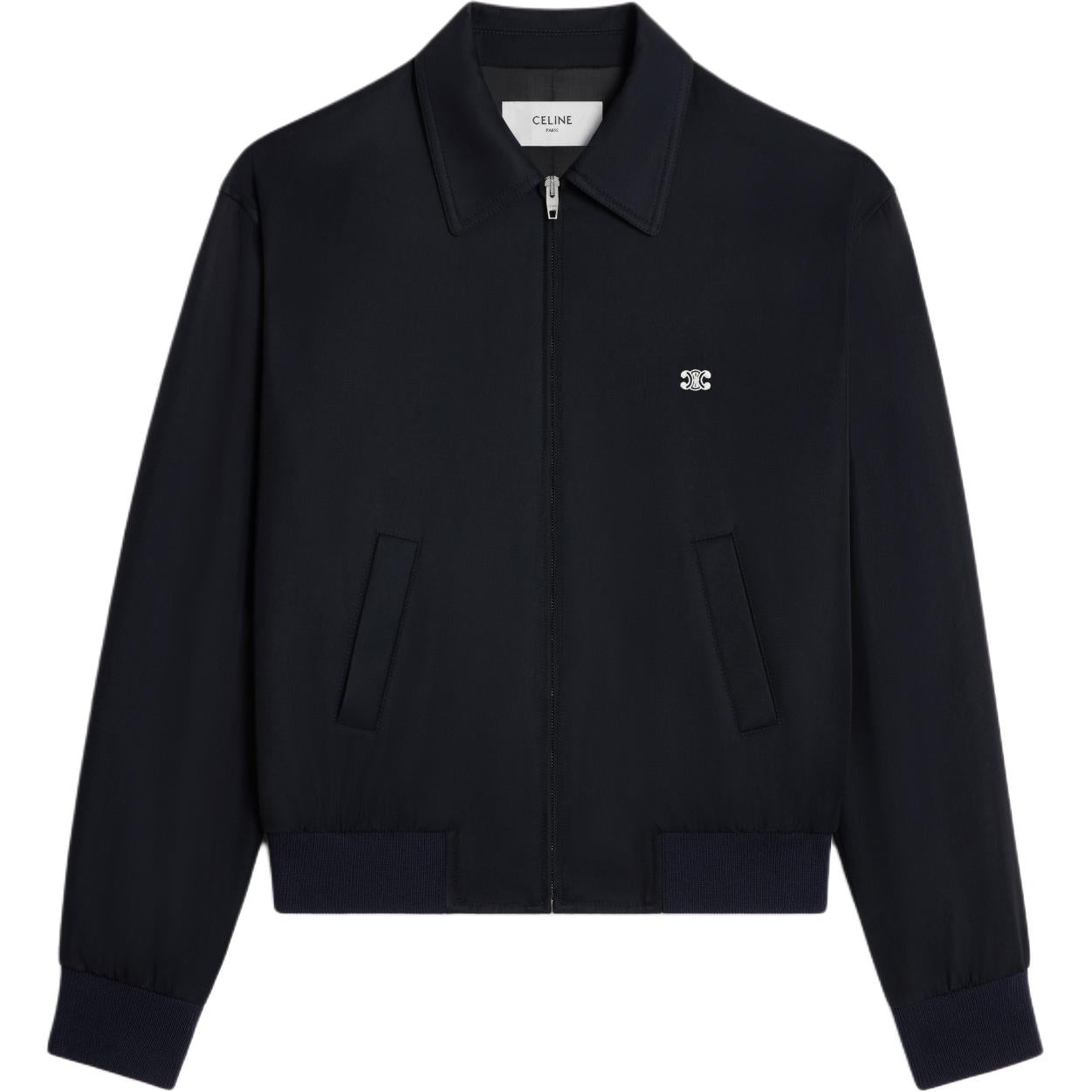 CELINE Triomphe Blouson Jacket In Rayon Twill