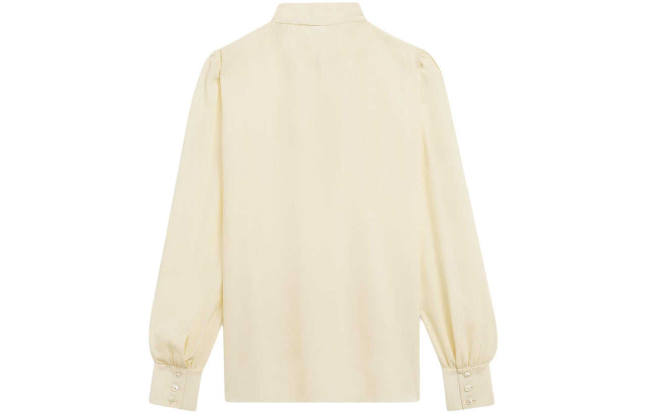 CELINE Blouse With Jabot In Silk Crepe Shirt Women's Ivory