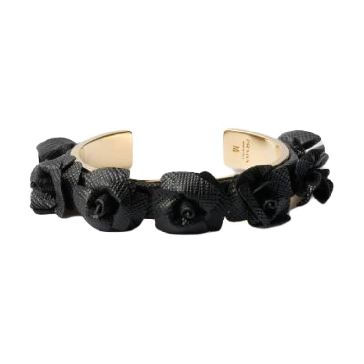 PRADA Leather Bracelets Unisex Black