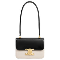 CELINE TEEN BUCKET Cow Leather Handbag, Shoulder Bag Women's Black & White