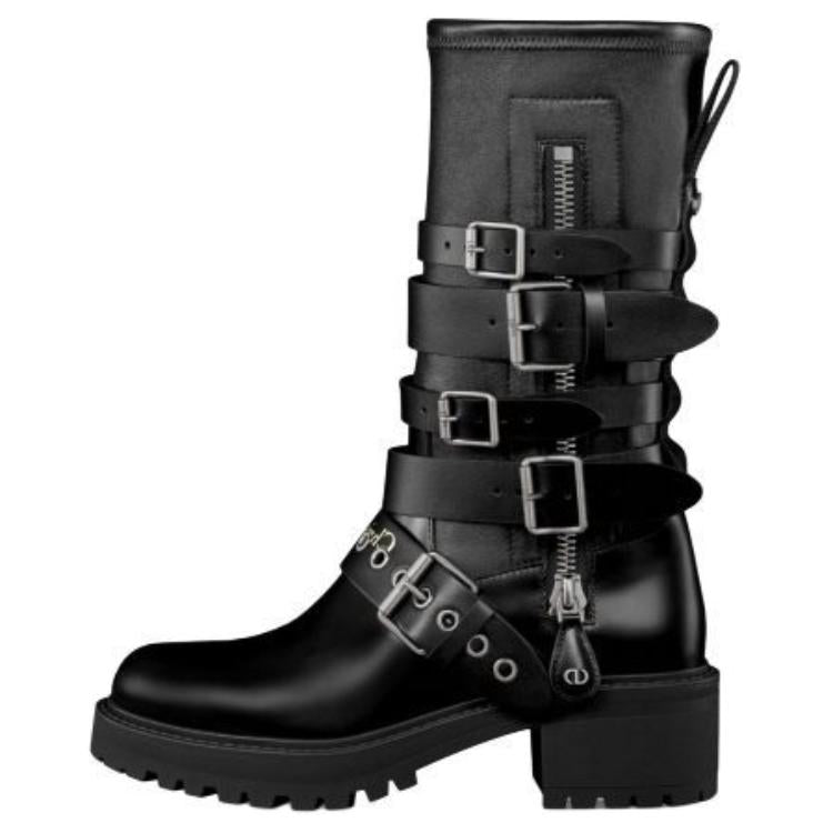 DIOR Zip Detailed Buckled Boots Women's