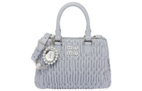 MIU MIU CRYSTAL Sheepskin Shoulder Bag Crossbody Bag Handbag Women's Blue