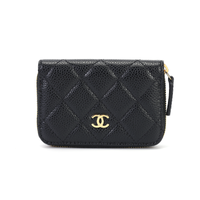 CHANEL Classic Zipped Coin Purse Black AP0216