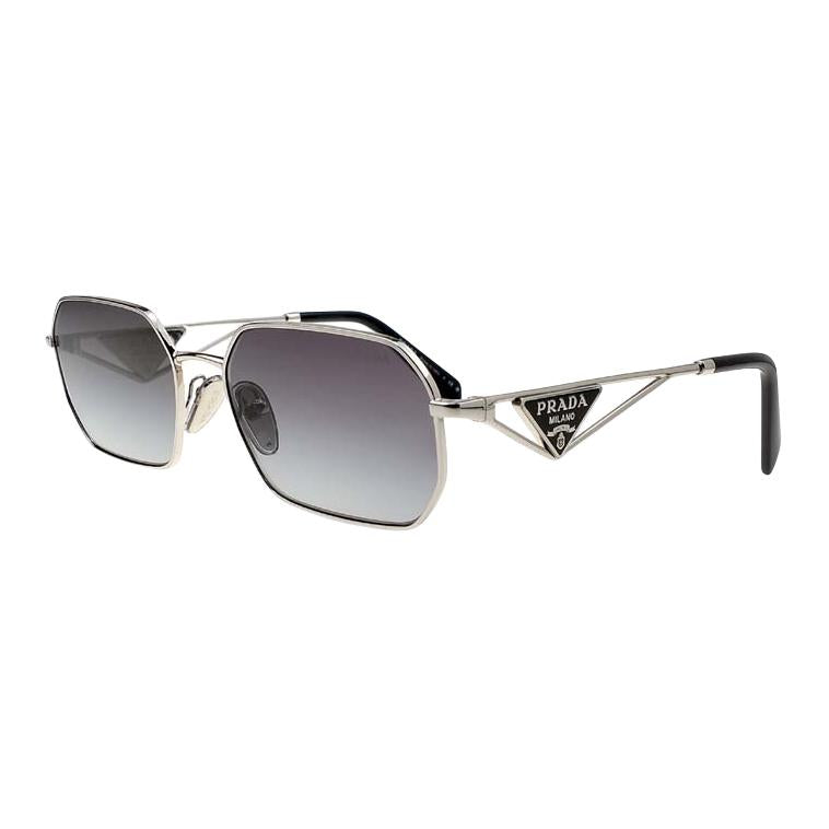 PRADA Metal Rectangular Sunglasses Women's Silver