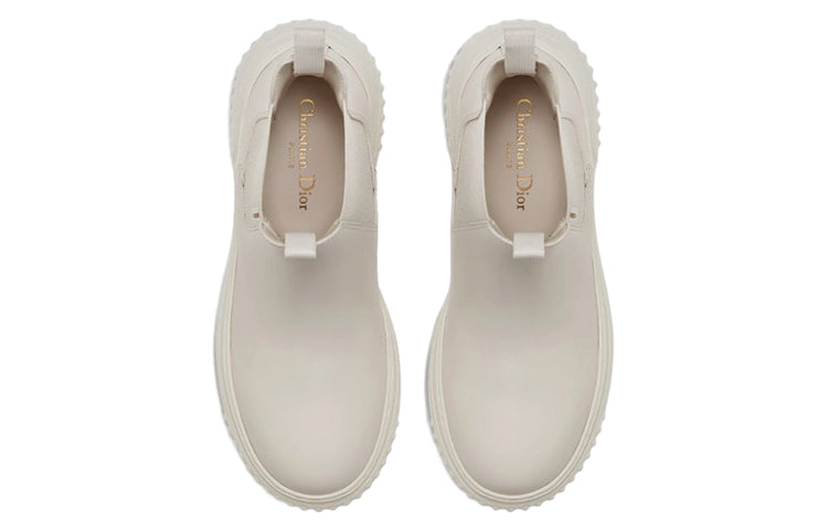 DIOR D Racer Short Chelsea Boots Women's White