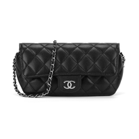 CHANEL Calfskin Cell Phone Pouch, Storage Box, One Shoulder Crossbody, Eyeglass Pouch Women's Black