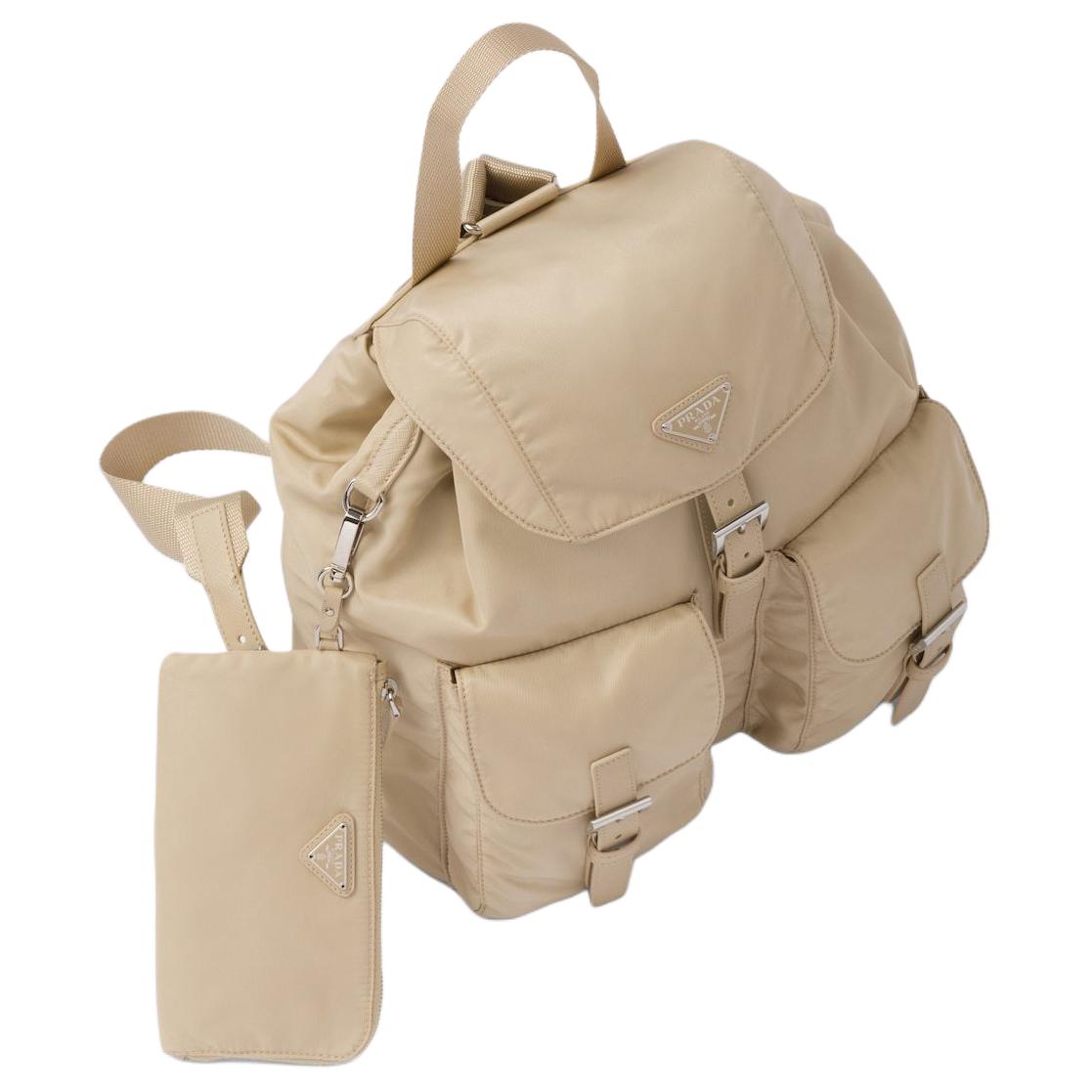PRADA Re Nylon Fabric Backpack Medium Size Women's Desert Yellow