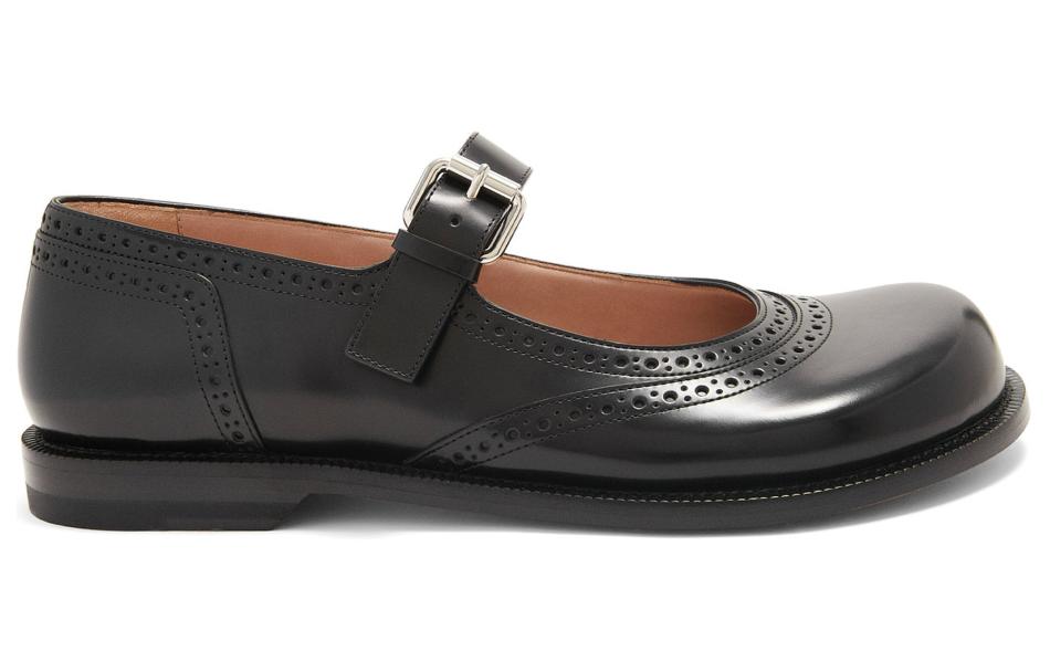 LOEWE Campo Leather Mary Jane Shoes