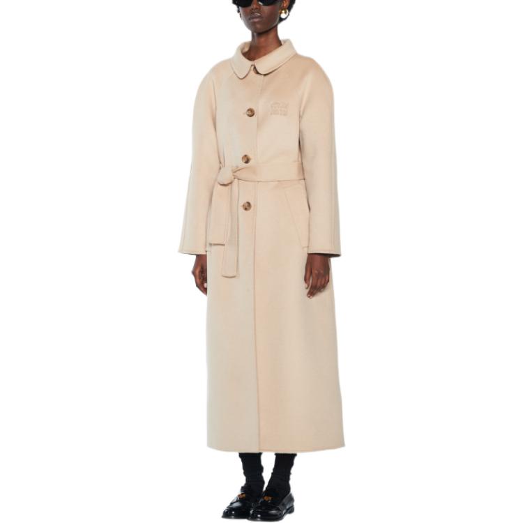 MIU MIU FW22 Velvet-feel Coat Women's Khaki