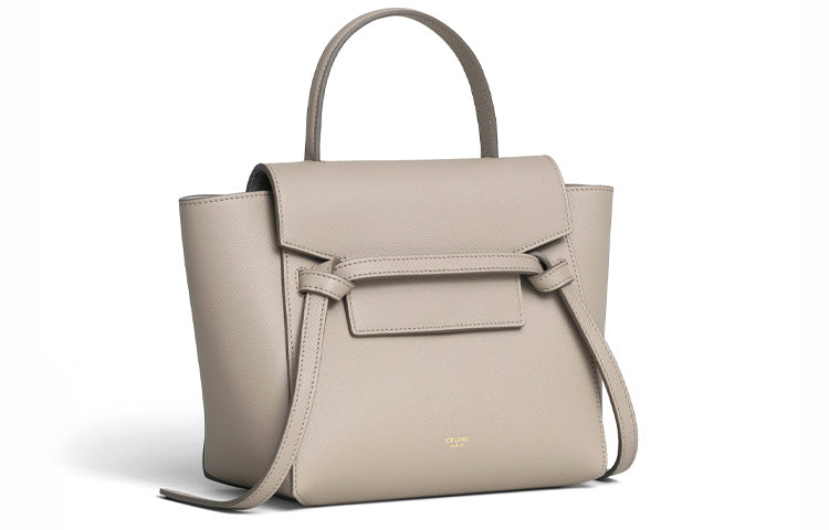 CELINE Grained Calfskin Catfish Bag Handbag, Shoulder Bag, Crossbody Bag Women's Light Taupe