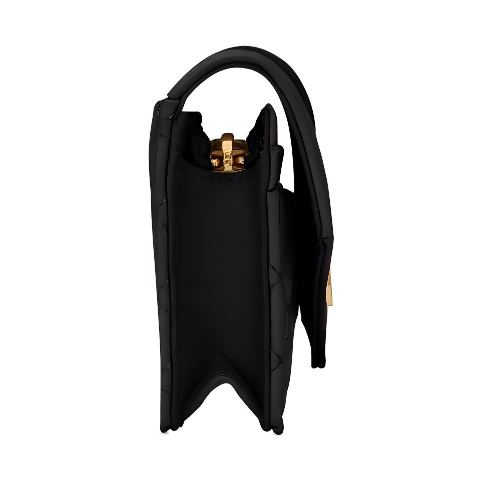 SAINT LAURENT Monogram Cow Leather Patchwork With Sheepskin Wallets Card Holders Women's Black