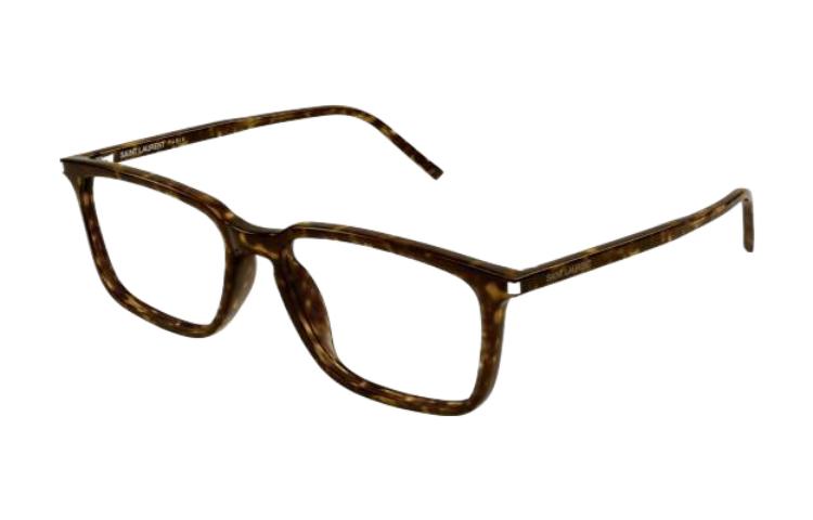 SAINT LAURENT Acetate Irregular Shape Eyeglass Frames Men's Tortoiseshell