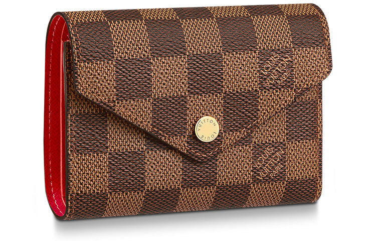 LOUIS VUITTON Victorine Canvas With Leather Wallet Women's Red