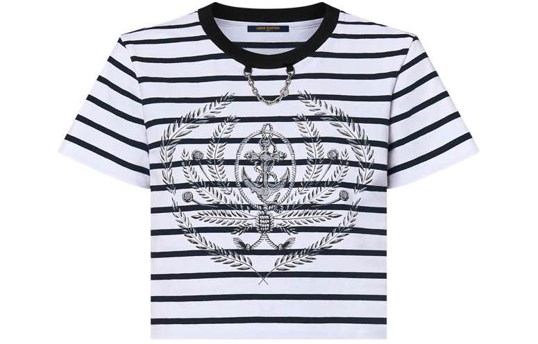 LOUIS VUITTON Striped Anchor Crop Top