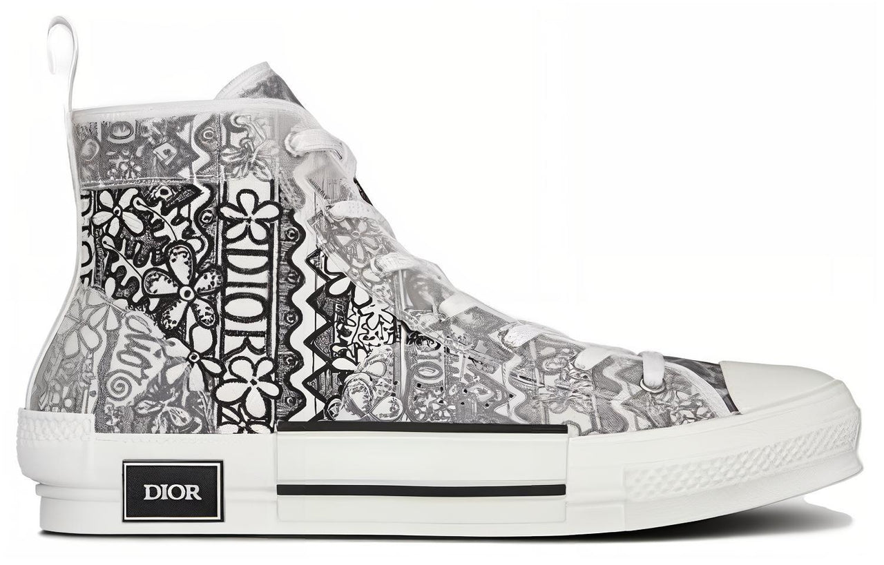 DIOR And Shawn B23 High Top Black White Embroidery