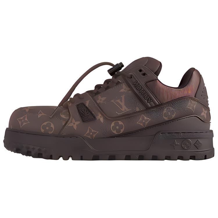 LOUIS VUITTON Trainer Maxi Low-Top Skateboard Shoes Unisex Brown