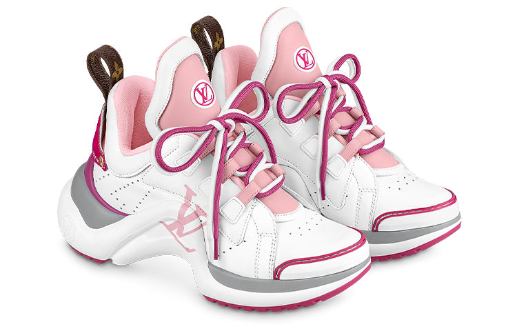 LOUIS VUITTON Archlight 1.0 Abrasion Resistant Low Top Casual Shoes Women's White Pink