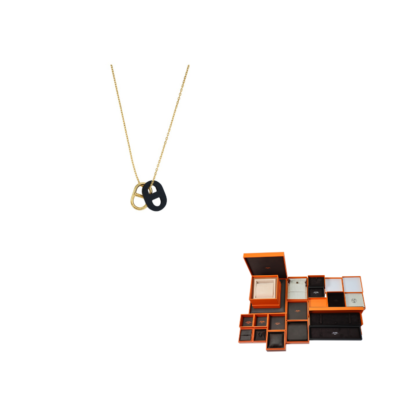 HERMES O'Maillon Calfskin Necklaces Men's