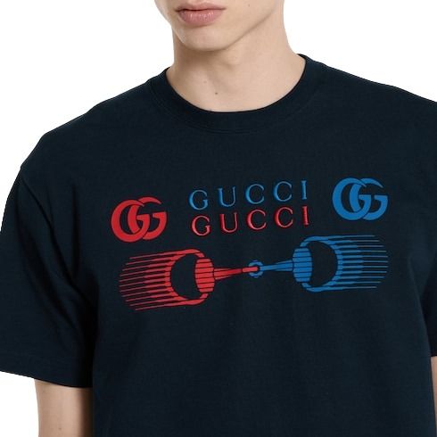 Gucci Jersey Di Cotone Stampato 25 'Blue Navy' 796395-XJHC9-4794
