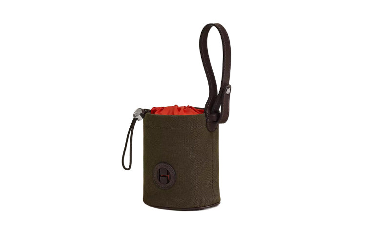 HERMES On-The-Go Coated Canvas With Leather Dog Bag Accessory Unisex Khaki