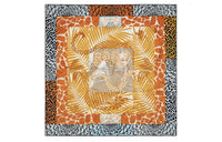 HERMES Silk Scarves Women's Orange/Black