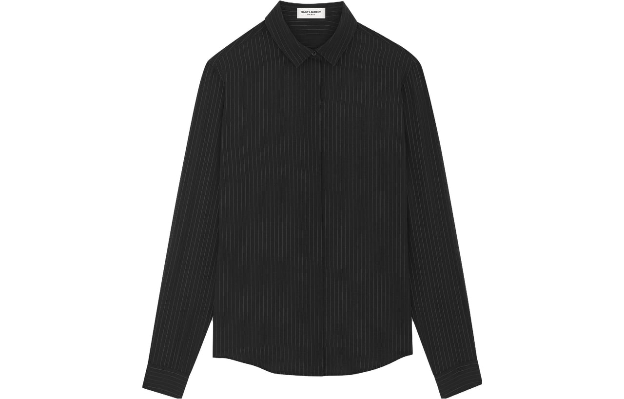SAINT LAURENT Striped Long-Sleeved Shirt