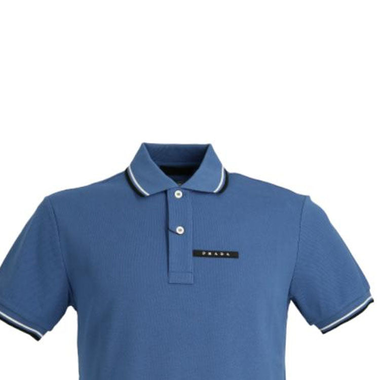 PRADA SS22 Polo Shirt Men's Blue