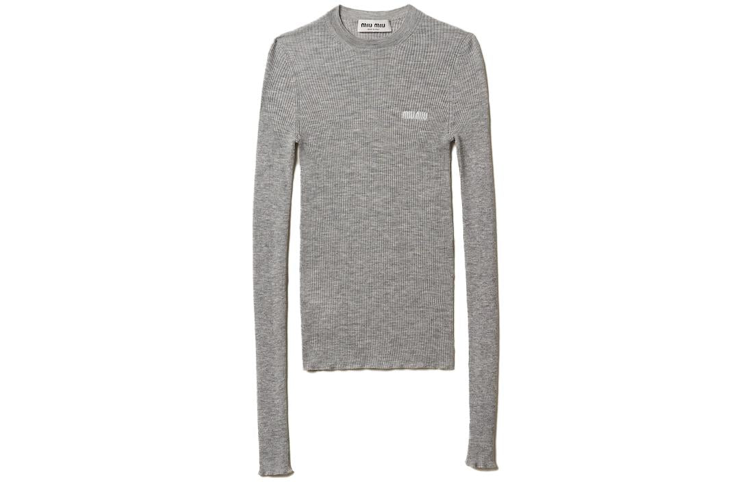 MIU MIU FW23 Cashmere Sweater Women's Gray