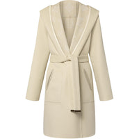 LOUIS VUITTON Reversible Signature Hooded Wrap Coat