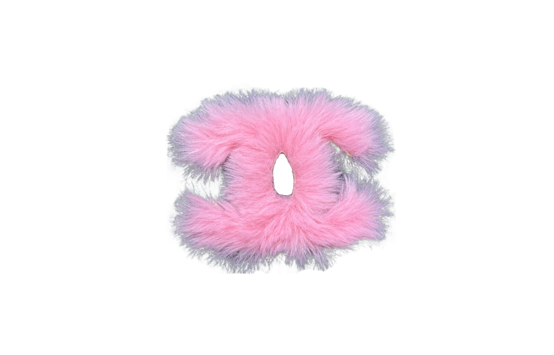 CHANEL Pink Fuzzy Double C Brooches Women's
