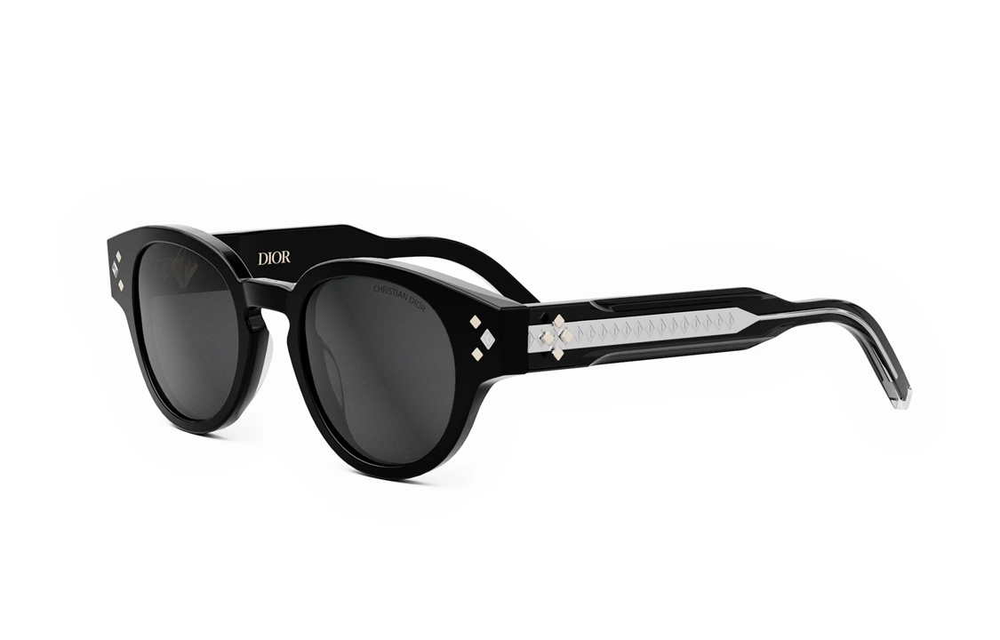DIOR Acetate Round Sunglasses Men's Black