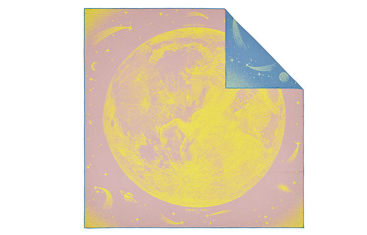 HERMES Silk Scarves Women's Pink Blue Yellow