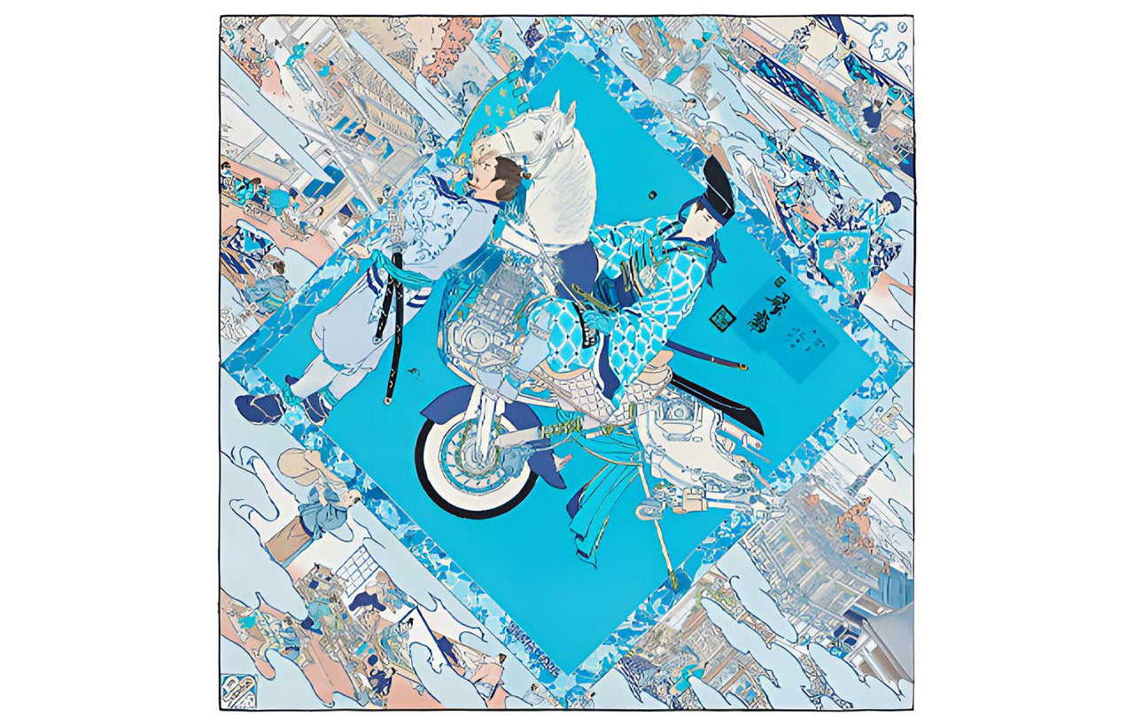 HERMES Silk Scarves Women's Blue