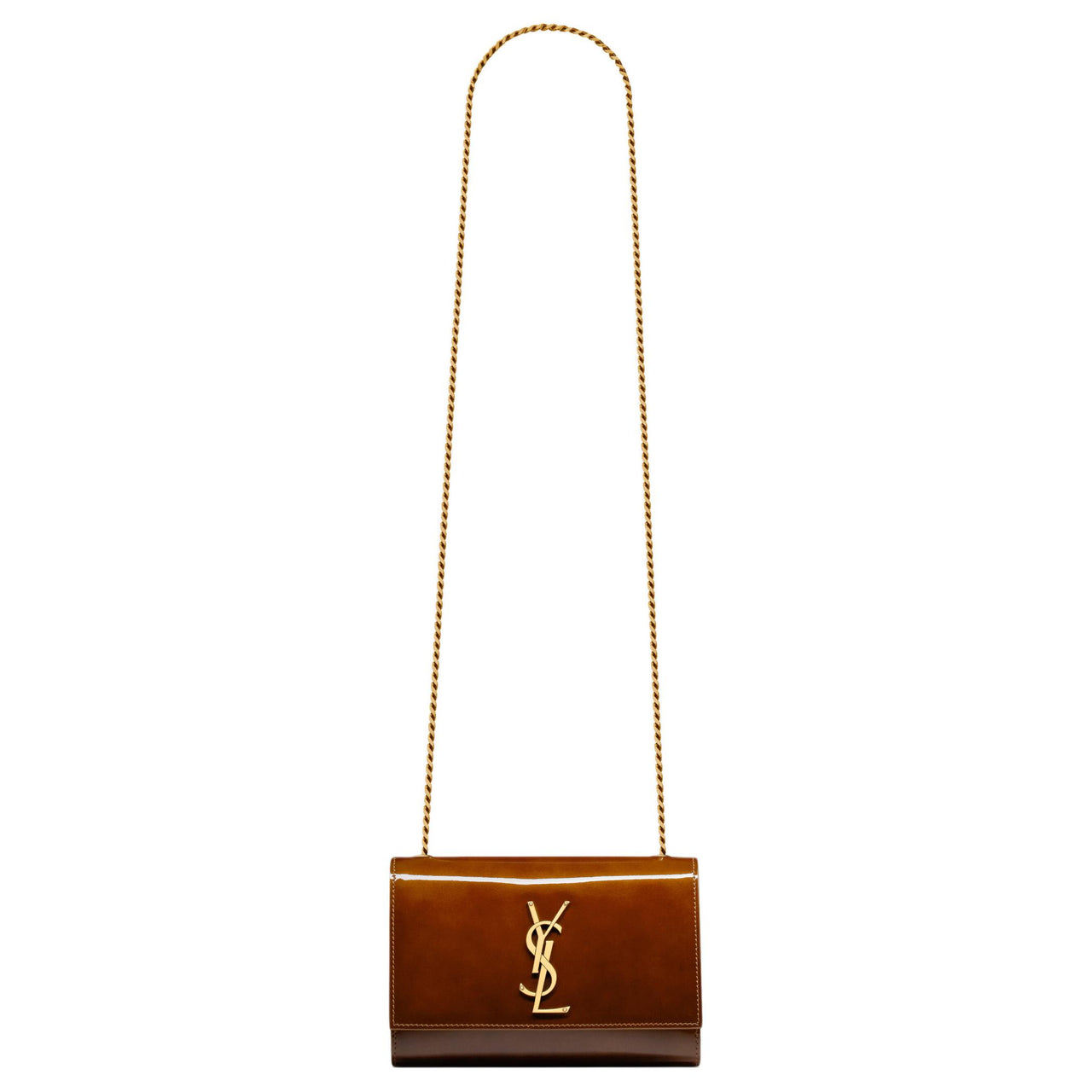 SAINT LAURENT KATE Calfskin Shoulder Bag, Crossbody Bag Trumpets Women's Tan