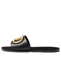 (WMNS) Valentino SS24 Calfskin Point Vlogo Signature Slide Sandal 'Black' S0M21HWS0NO