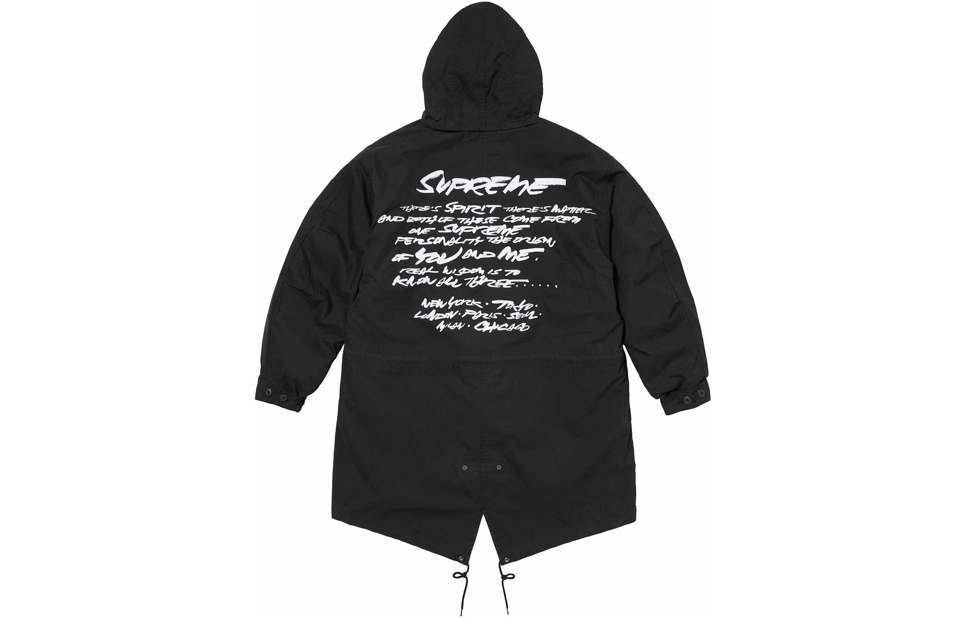 Supreme x Futura Fishtail Parka 'Black White Grey' SUP-SS24-016