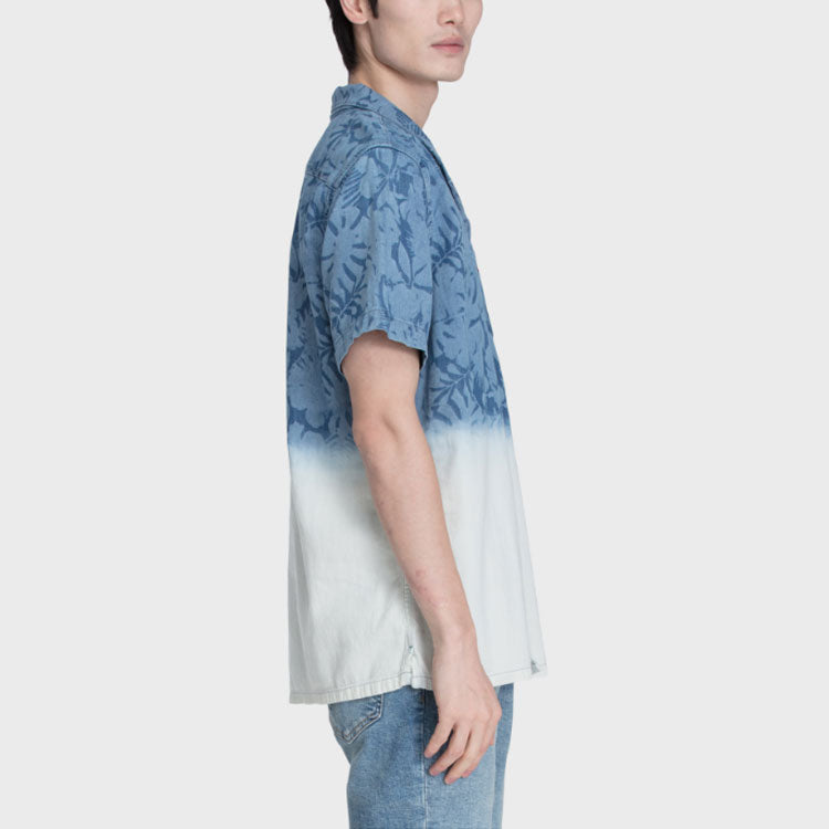 Men's Levis Gradient Denim Short Sleeve Shirt Blue 21976-0009