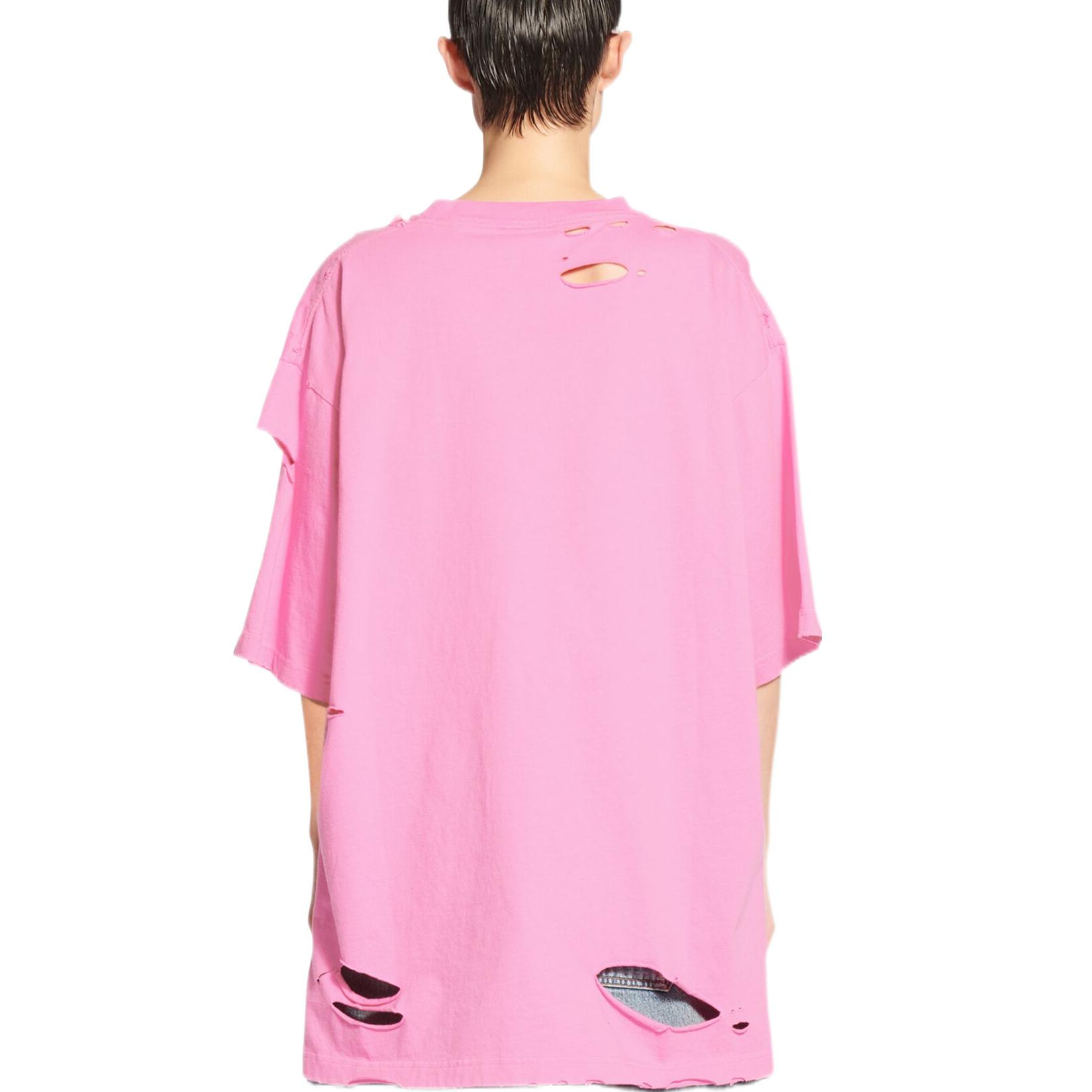 Balenciaga Caps T-shirt Boxy Fit 'Pink' 651795TNVL15700