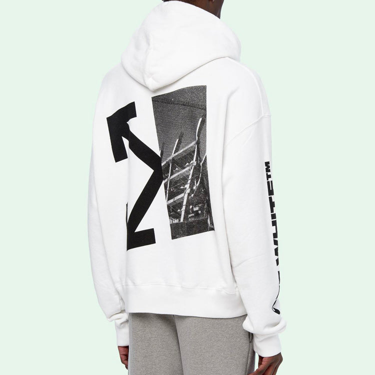 Off-White Split Arrows Hooded Fleece Men White OMBB037E19D250100110