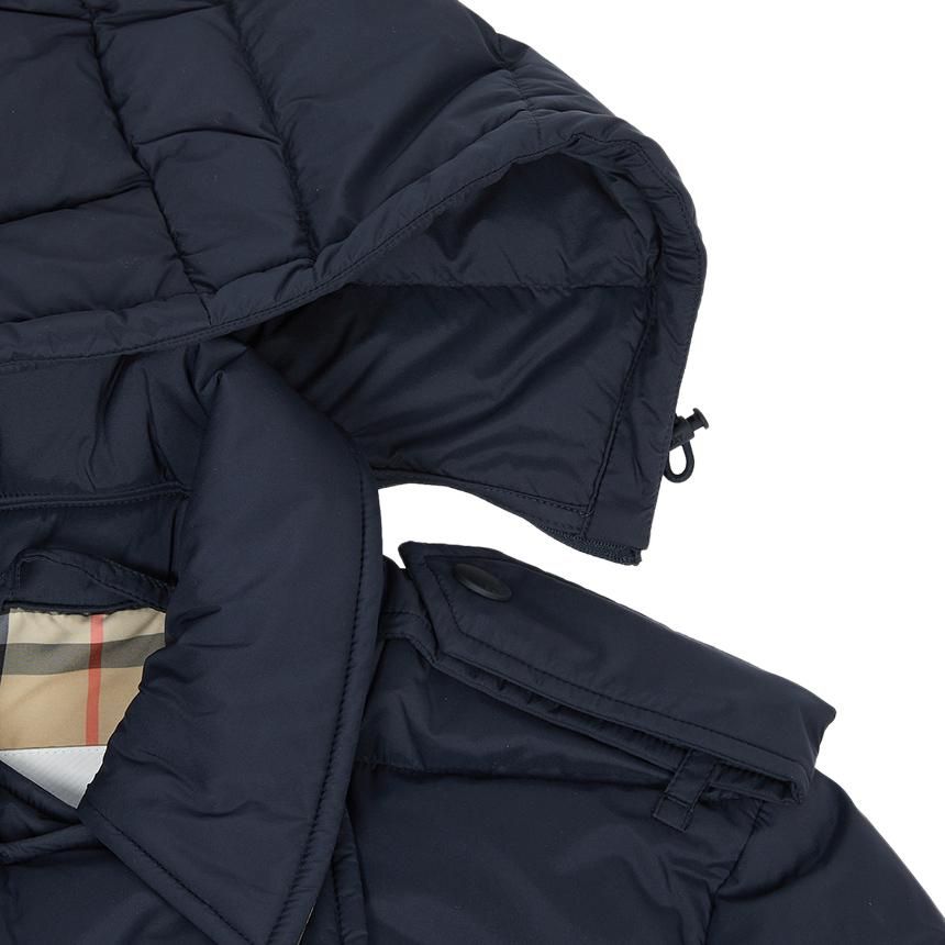 (WMNS) Burberry 25 Mid-length Nylon Hooded Puffer Coat 'Navy Blue' 81103141