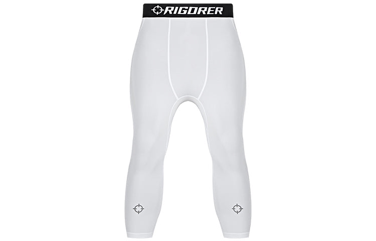 Rigorer Compression Leggings 3/4 with Reflective Print 'Black White' Z119111402