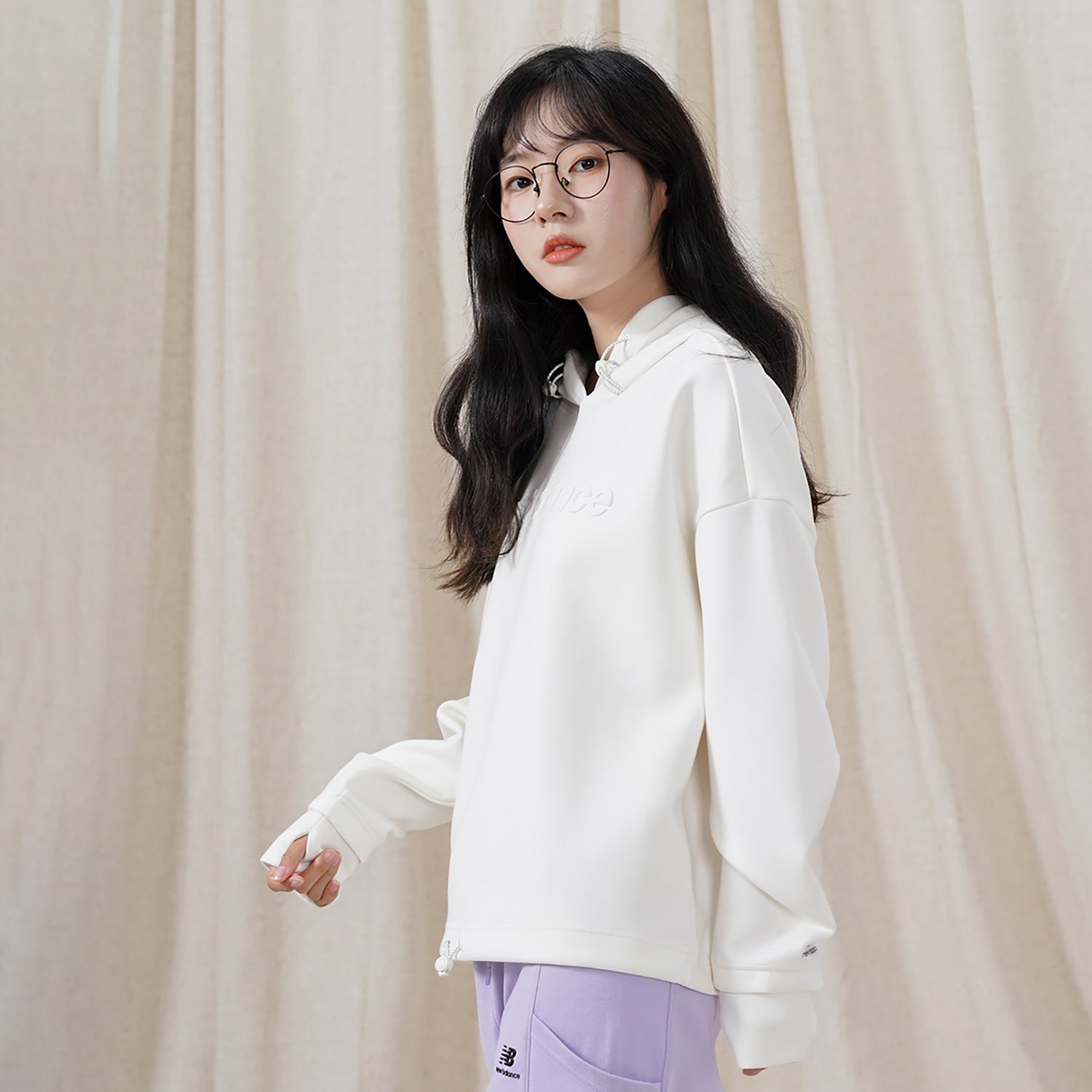 (WMNS) New Balance Casual Logo Hoodie Asia Sizing 'White' 5CC39742-IV