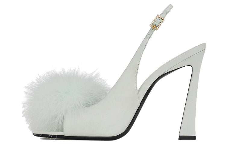 SAINT LAURENT Faux-fur Detail 110mm Sandals