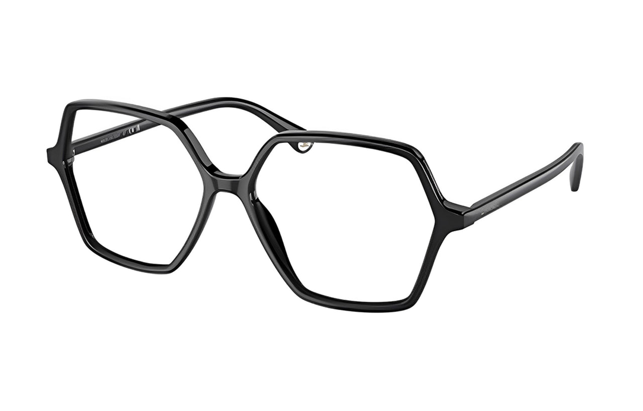 CHANEL Plate Frame Square Eyeglass Frames Unisex Black