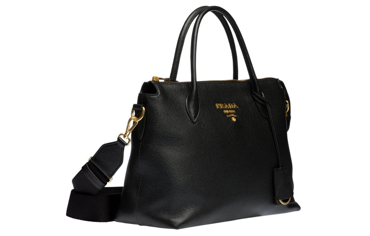 PRADA Leather Handbag Shoulder Bag Crossbody Bag Women's Black