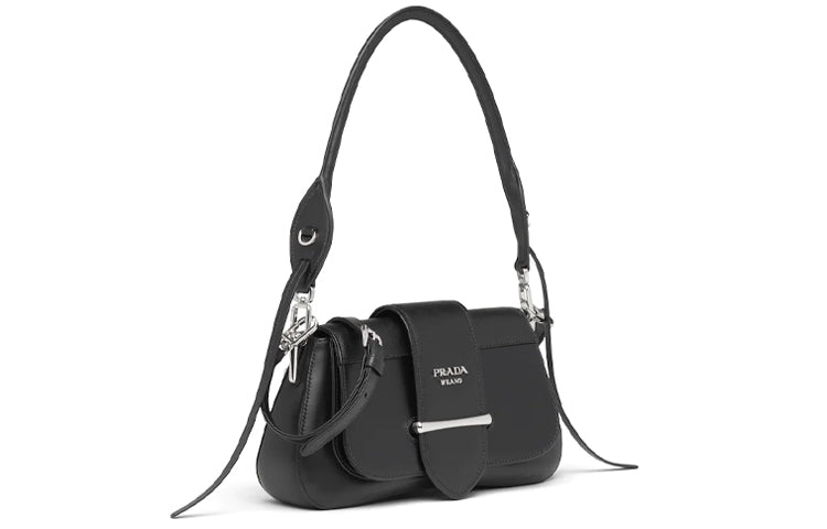 PRADA Calfskin One Shoulder Handbags Women's Black