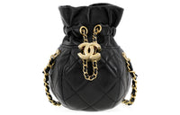 CHANEL Shiny Lambskin One Shoulder Crossbody Clutches Regular Women's Black