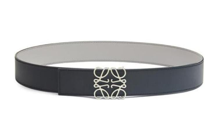 LOEWE Leather Belts Men's Gray Width  4cm