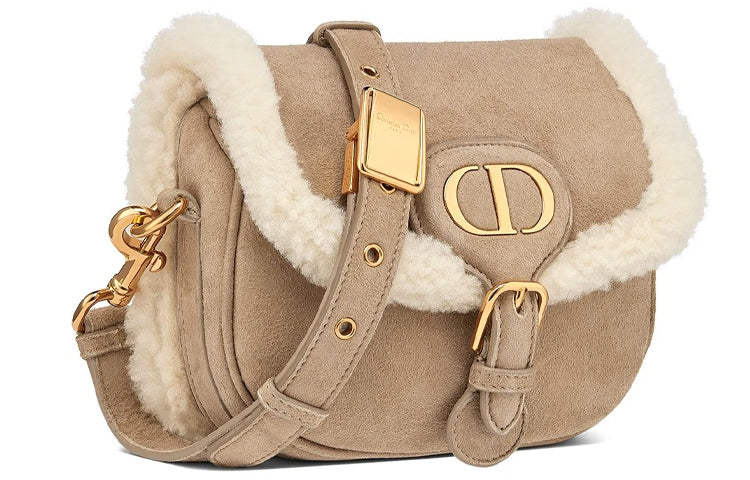 DIOR Bobby Sheepskin Shoulder Bag Crossbody Bag Women's Beige